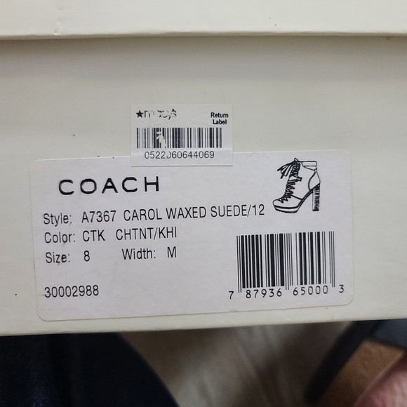 Coach Carol Waxed Suede Boots, Sz 8 - Picture 3 of 11
